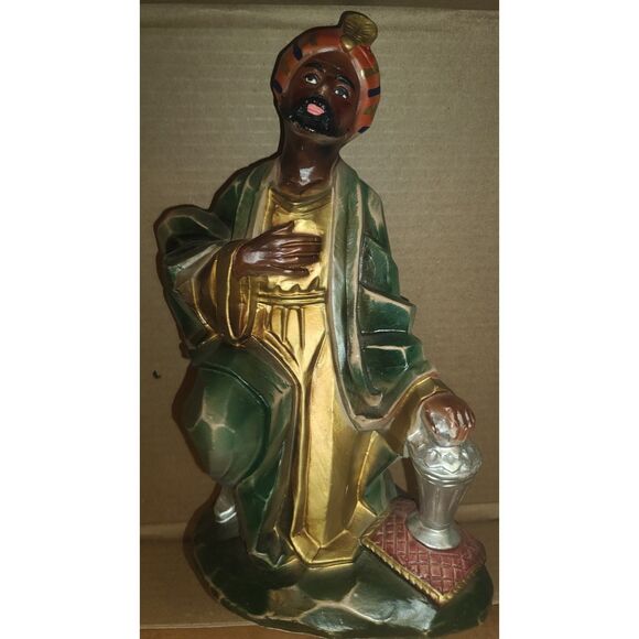 Vintage Sears Nativity Set Lighted Stable 13 Pieces Oh Holy Night Music Box - Picture 9 of 15